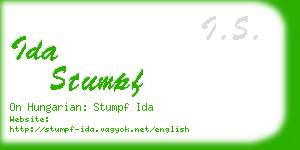 ida stumpf business card